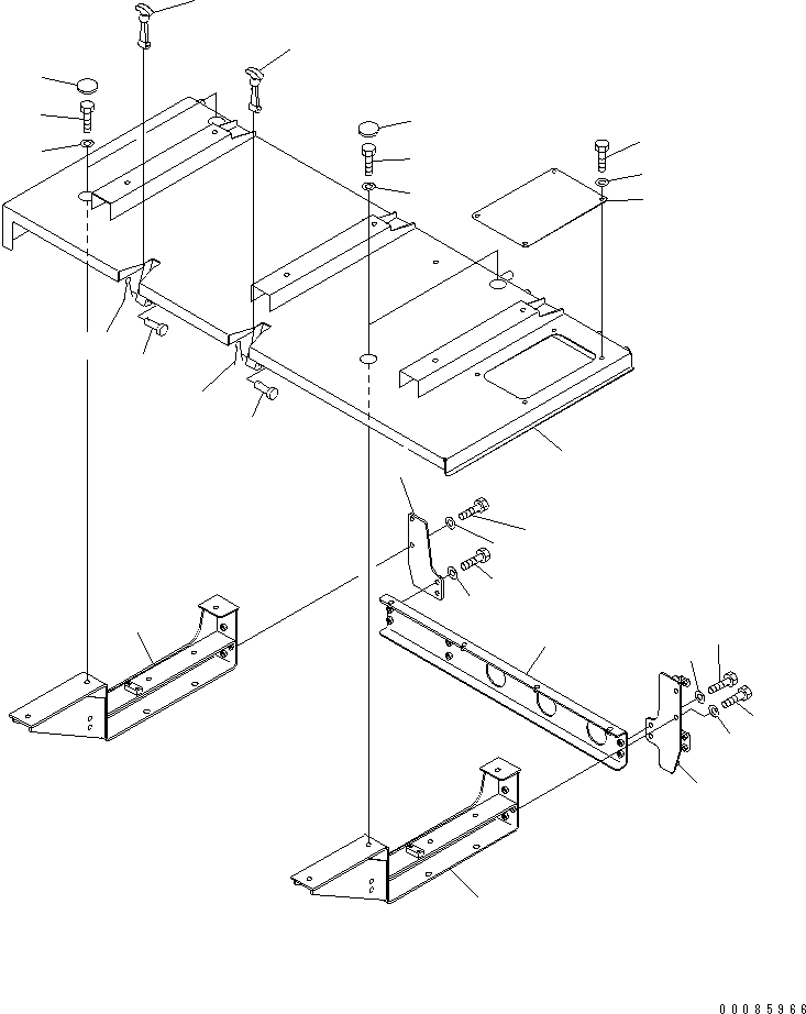 Komatsu parts book diagram for HD785-7 S/N 7001-8172: REAR HOOD(#7169-)