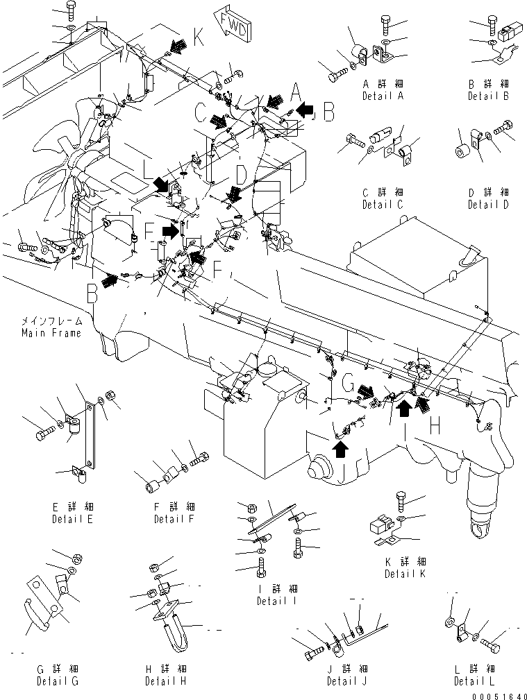 Komatsu parts book diagram for HD785-7 S/N 7001-8172: ELECTRICAL SYSTEM (MAIN HARNESS)(#7001-7168)