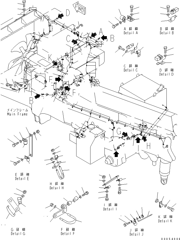 Komatsu parts book diagram for HD785-7 S/N 7001-8172: ELECTRICAL SYSTEM (MAIN HARNESS) (ADDITIONAL FILTER)(#7001-7168)
