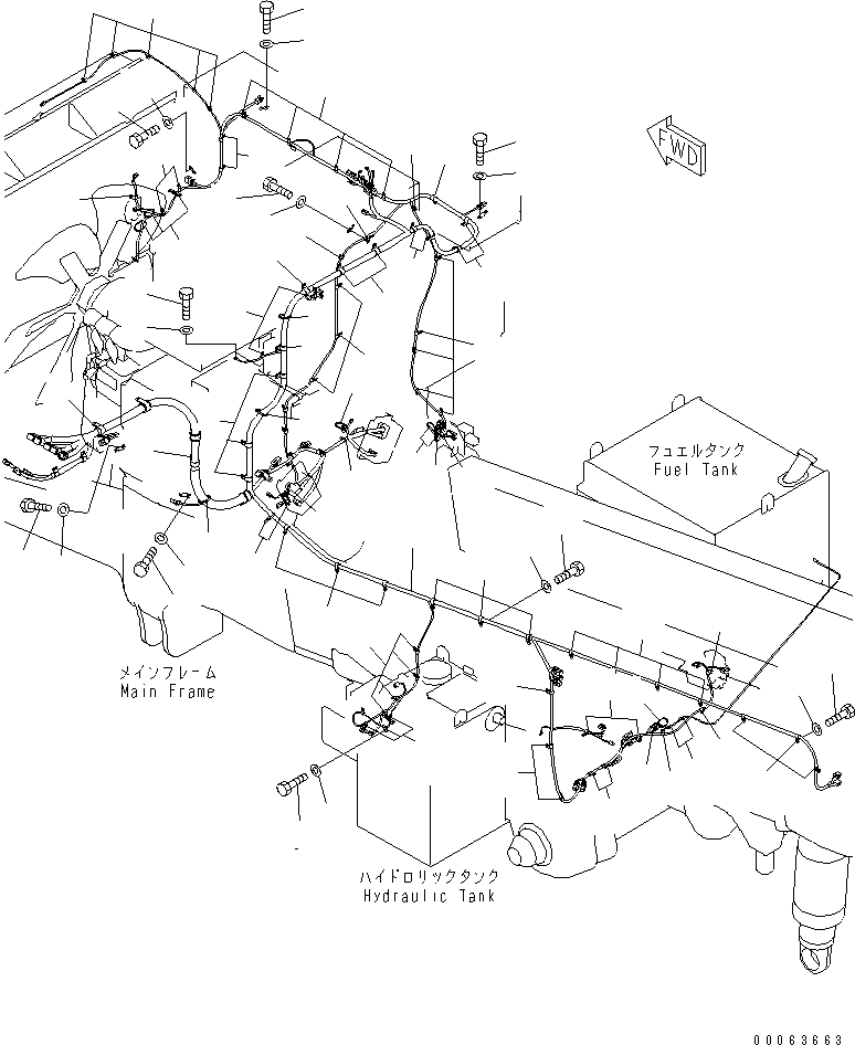 Komatsu parts book diagram for HD785-7 S/N 7001-8172: ELECTRICAL SYSTEM (MAIN HARNESS) (1/2)(#7169-)