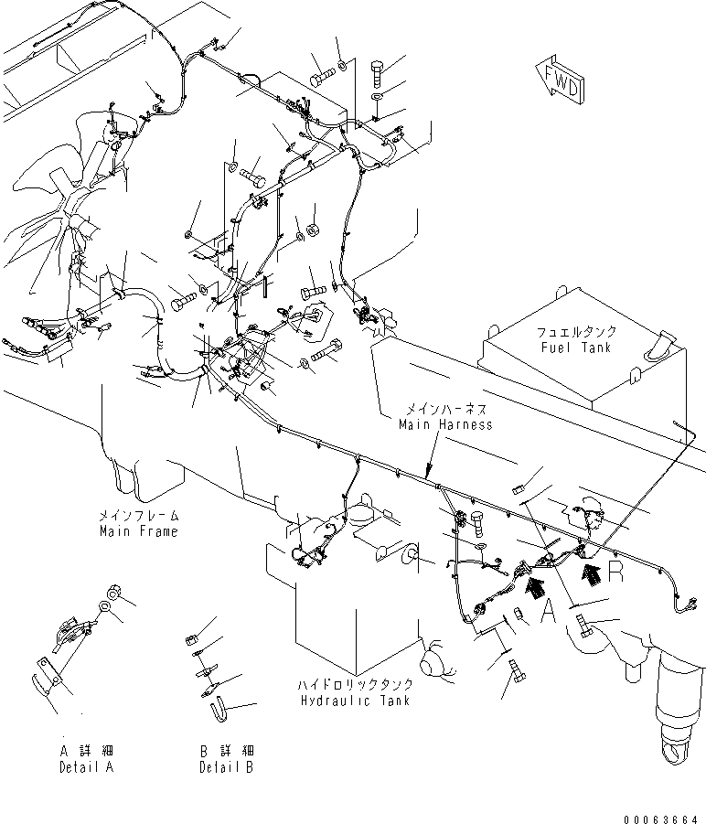 Komatsu parts book diagram for HD785-7 S/N 7001-8172: ELECTRICAL SYSTEM (MAIN HARNESS) (2/2)(#7169-)
