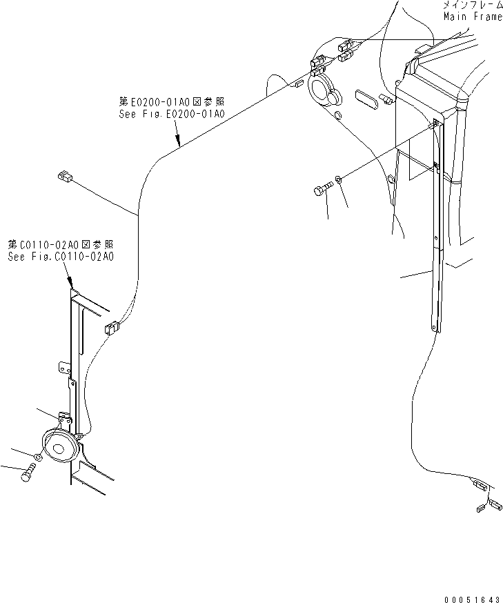 Komatsu parts book diagram for HD785-7 S/N 7001-8172: ELECTRICAL SYSTEM (HORN AND BRACKET)(#7001-7168)