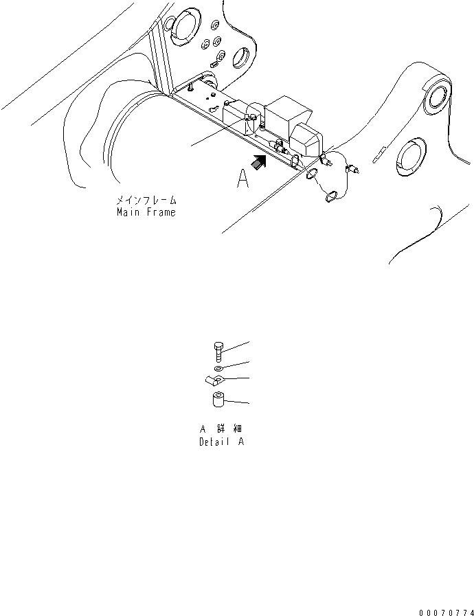 Komatsu parts book diagram for HD785-7 S/N 7001-8172: REAR LAMP (MOUNTING PARTS)(#7169-)