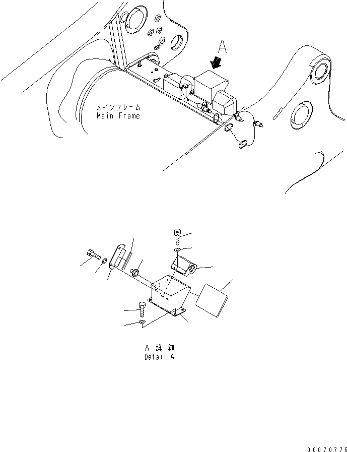 Komatsu parts book diagram for HD785-7 S/N 7001-8172: REAR LAMP (REAR CAMERA)(#7169-)