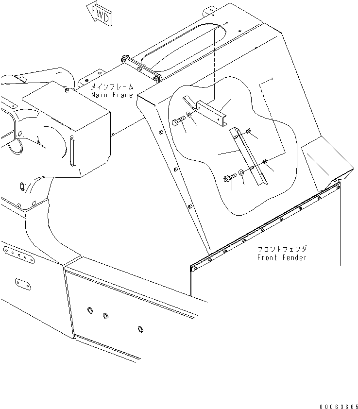 Komatsu parts book diagram for HD785-7 S/N 7001-8172: SIDE LAMP HARNESS COVER (R.H.)(#7169-)