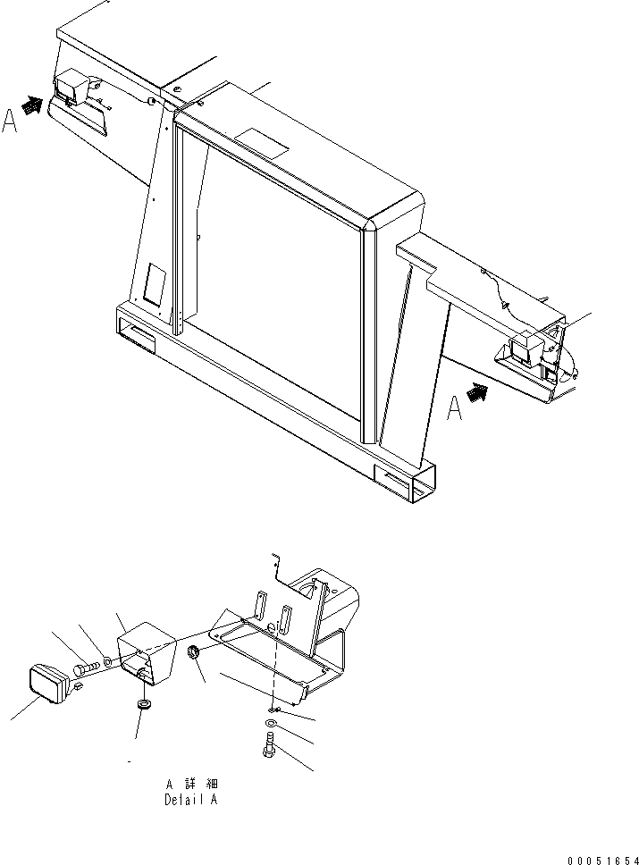 Komatsu parts book diagram for HD785-7 S/N 7001-8172: FOG LAMP(#7001-)