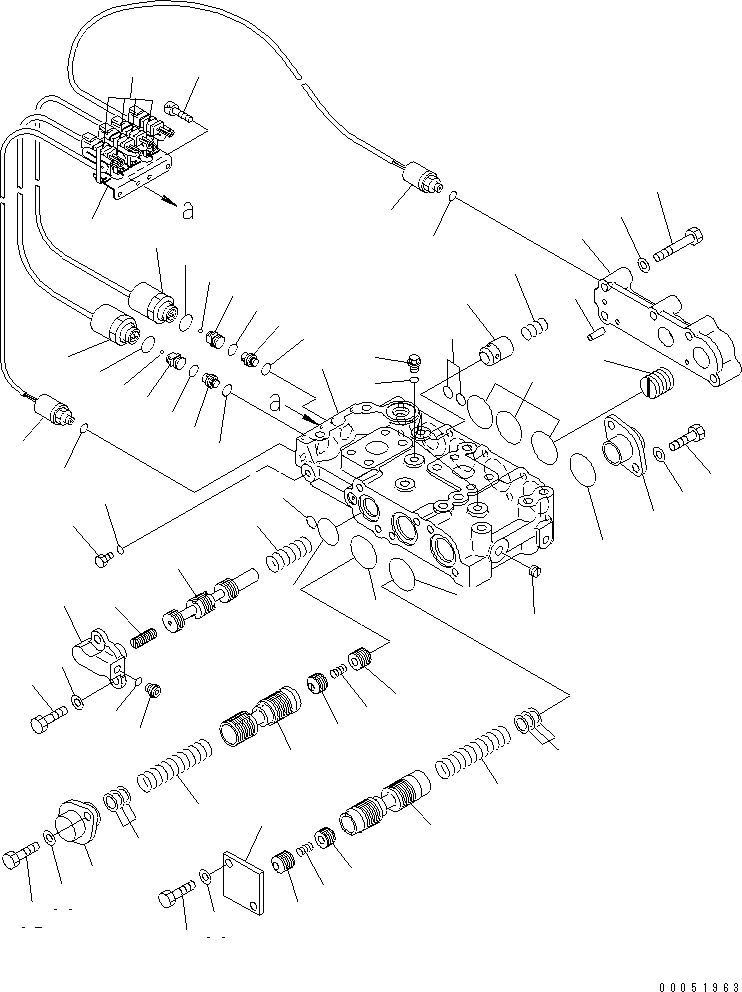 Komatsu parts book diagram for HD785-7 S/N 7001-8172: TORQUE CONVERTER VALVE(#7001-)