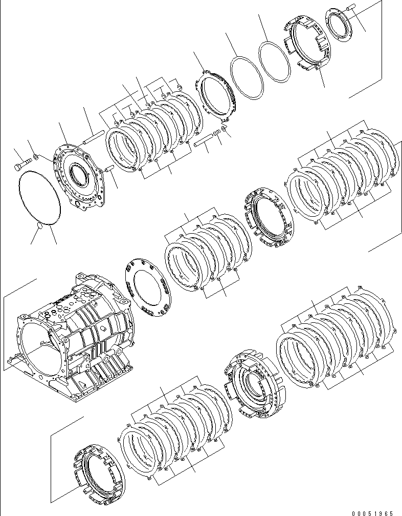 Komatsu parts book diagram for HD785-7 S/N 7001-8172: TRANSMISSION (2/10) (HIGH CLUTCH)(#7001-)