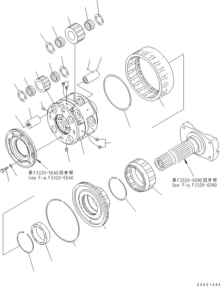 Komatsu parts book diagram for HD785-7 S/N 7001-8172: TRANSMISSION (5/10) (CARRIER) (2/4)(#7001-)