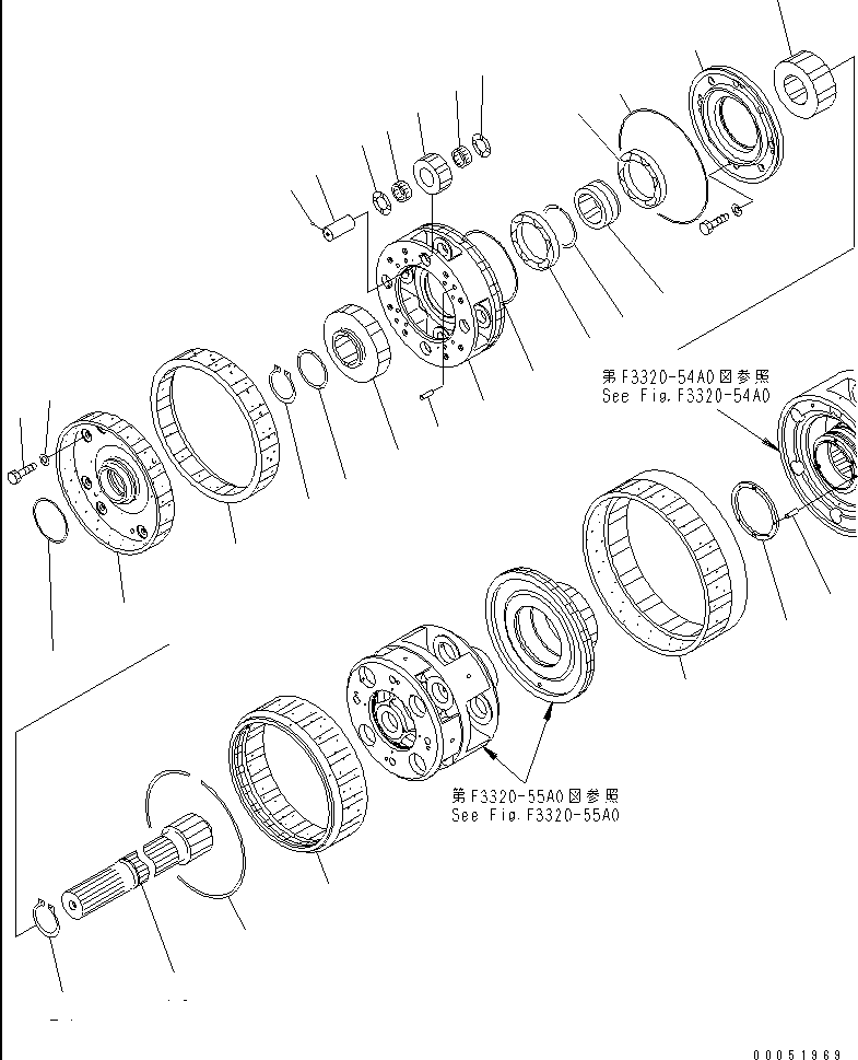 Komatsu parts book diagram for HD785-7 S/N 7001-8172: TRANSMISSION (6/10) (CARRIER) (3/4)(#7001-)