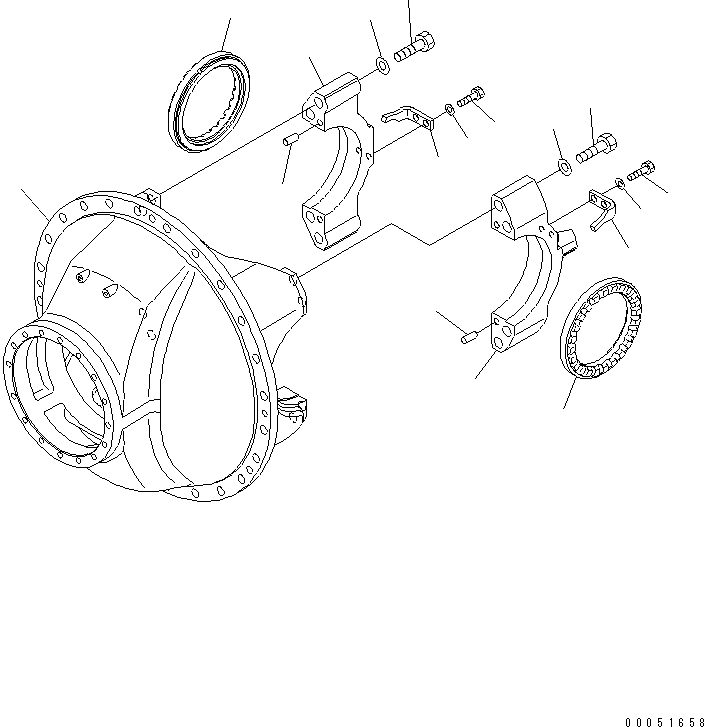 Komatsu parts book diagram for HD785-7 S/N 7001-8172: REAR AXLE (DIFFERENTIAL) (1/3)(#7001-)