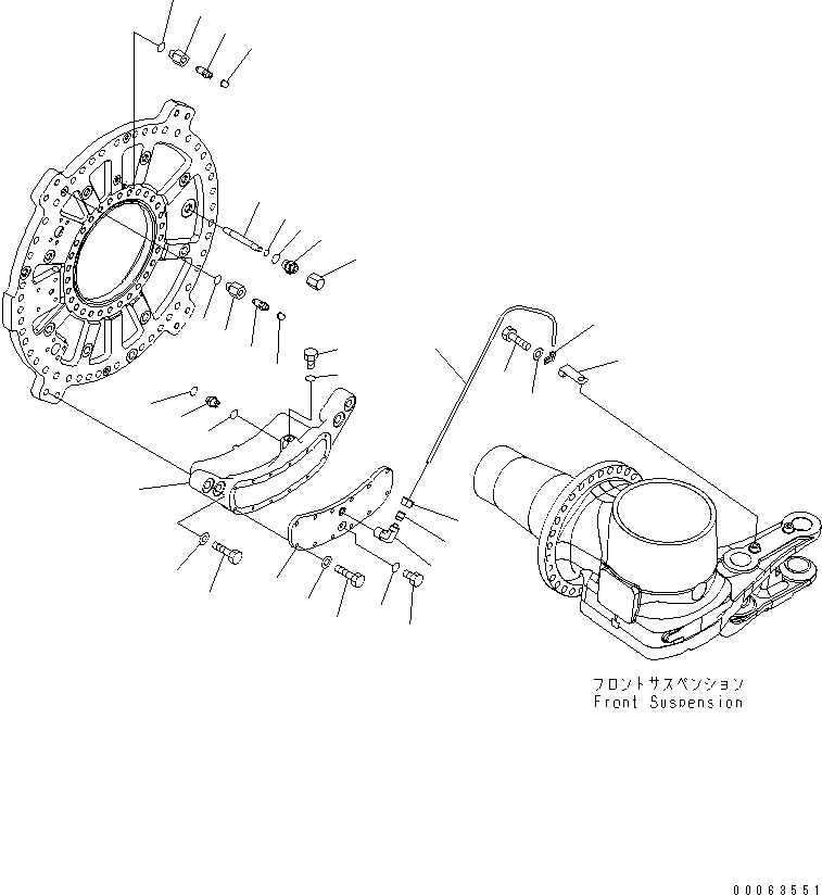 Komatsu parts book diagram for HD785-7 S/N 7001-8172: FRONT AXLE (R.H.) (BRAKE) (3/3)(#7001-)