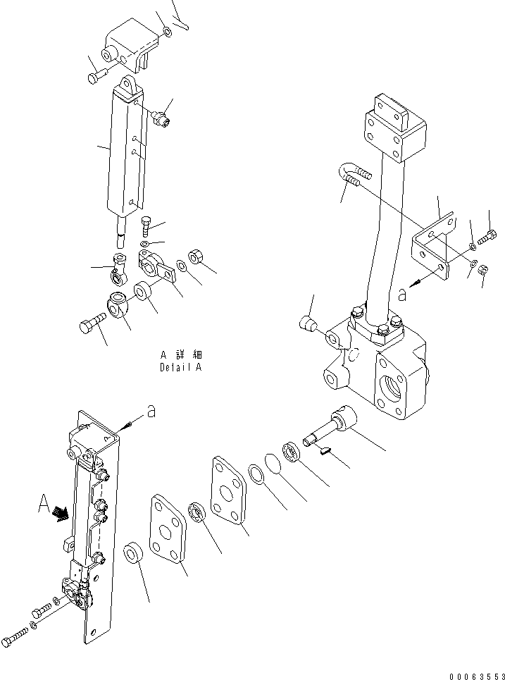 Komatsu parts book diagram for HD785-7 S/N 7001-8172: FRONT AXLE (R.H.) (FRONT SUSPENSION ASS'Y) (VALVE) (FOR AUTO SUSPENSION) (2/2)(#7001-)