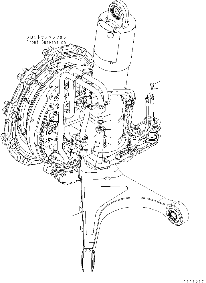 Komatsu parts book diagram for HD785-7 S/N 7001-8172: FRONT AXLE (R.H.) (TRANSPORT)(#7003-)