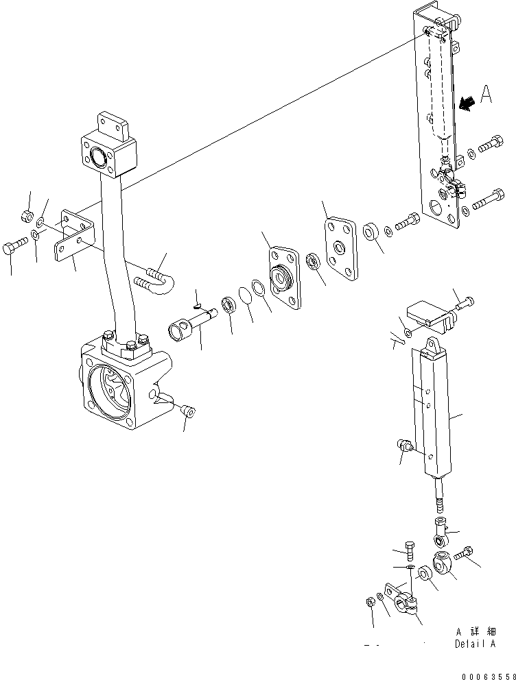 Komatsu parts book diagram for HD785-7 S/N 7001-8172: FRONT AXLE (L.H.) (FRONT SUSPENSION ASS'Y) (VALVE) (FOR AUTO SUSPENSION) (2/2)(#7001-)
