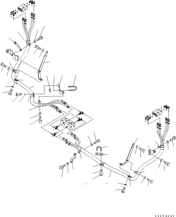 Komatsu parts book diagram for HD785-7 S/N 7001-8172: AUTO SUSPENSION PIPING (2/4)(#7001-7168)