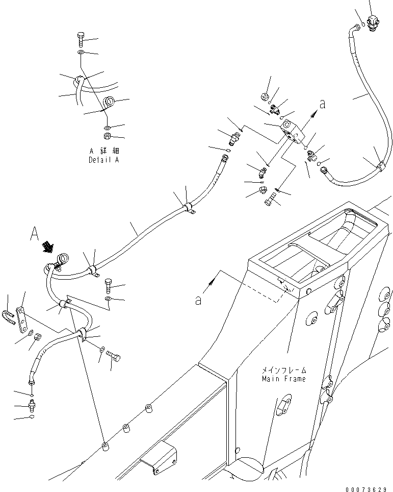 Komatsu parts book diagram for HD785-7 S/N 7001-8172: AUTO SUSPENSION PIPING (EXHAUST BRAKE LINE)(#7001-)