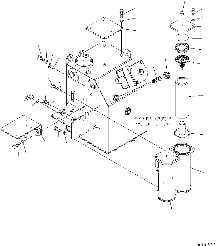 Komatsu parts book diagram for HD785-7 S/N 7001-8172: HYDRAULIC TANK (TANK) (2/2)(#7001-7168)