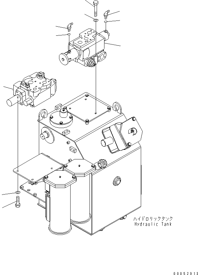 Komatsu parts book diagram for HD785-7 S/N 7001-8172: HYDRAULIC TANK (VALVE)(#7001-7168)