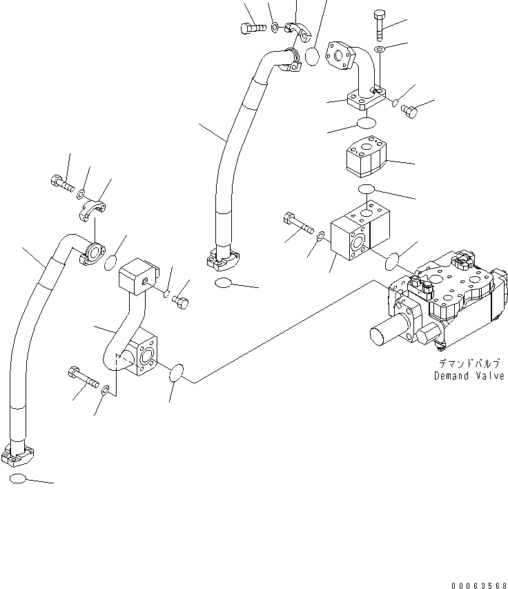 Komatsu parts book diagram for HD785-7 S/N 7001-8172: HYDRAULIC TANK (DUMP CONTROL VALVE TO FILTER LINE)(#7169-)