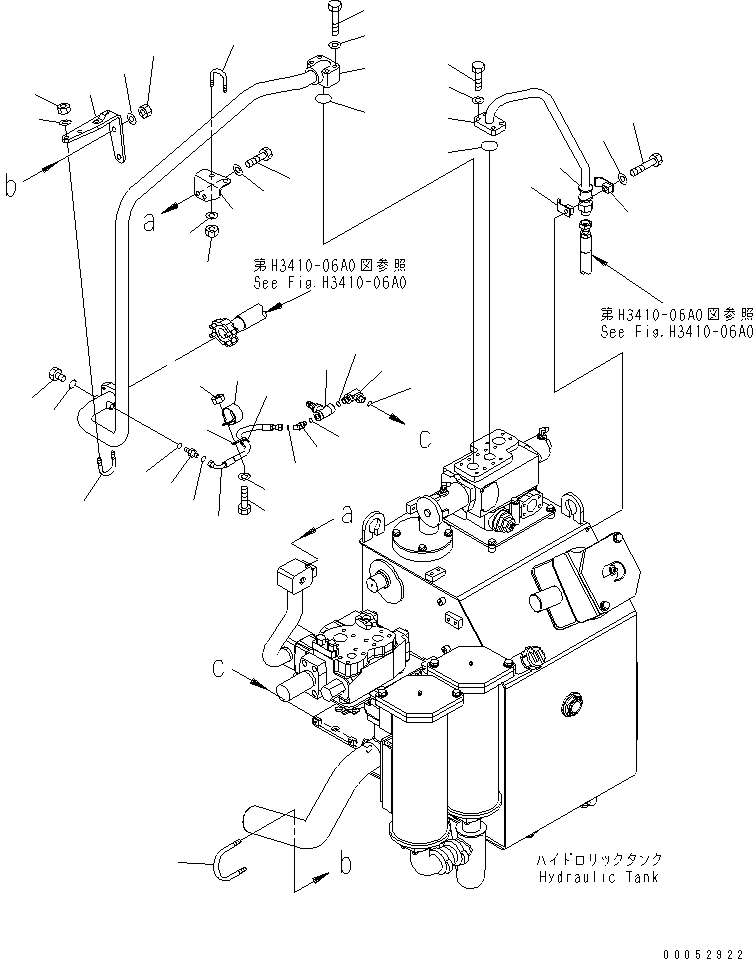 Komatsu parts book diagram for HD785-7 S/N 7001-8172: HYDRAULIC TANK (HOIST LINE)(#7001-7168)