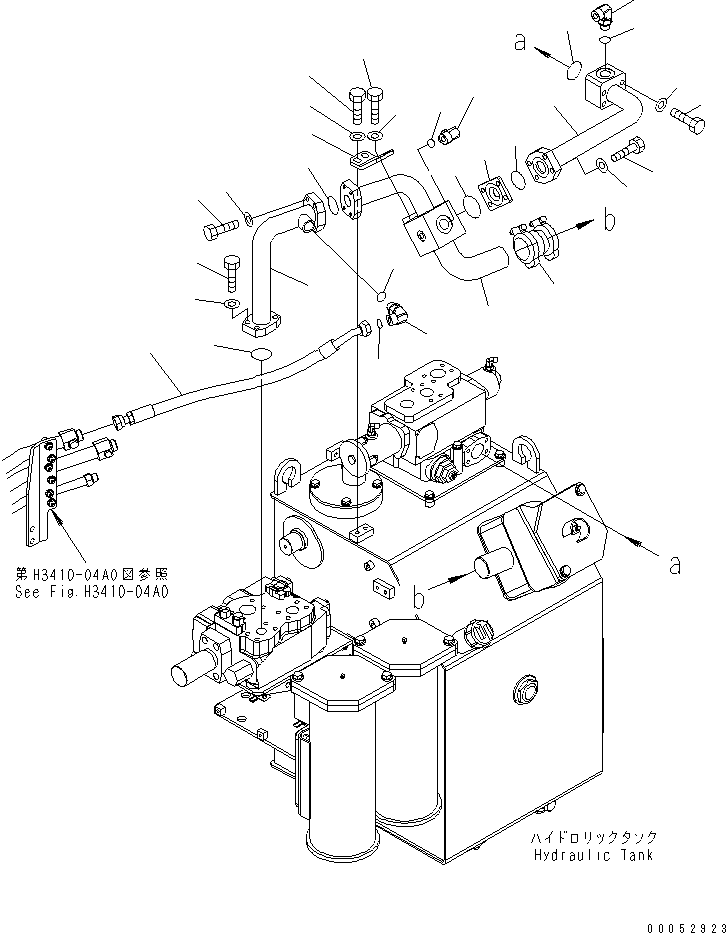 Komatsu parts book diagram for HD785-7 S/N 7001-8172: HYDRAULIC TANK(RETURN LINE)(#7001-7168)