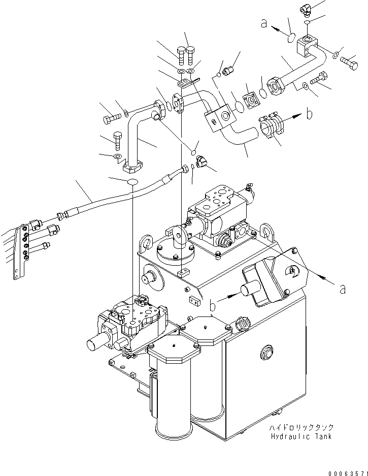 Komatsu parts book diagram for HD785-7 S/N 7001-8172: HYDRAULIC TANK(RETURN LINE)(#7169-)