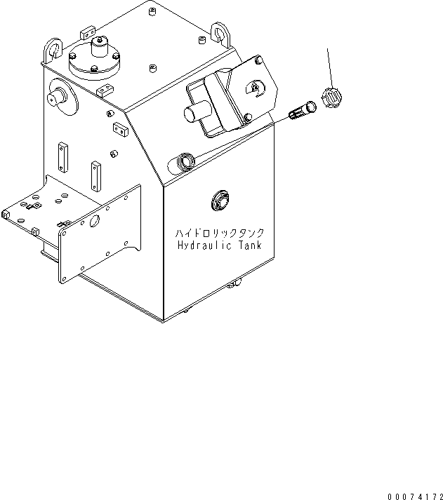Komatsu parts book diagram for HD785-7 S/N 7001-8172: HYDRAULIC TANK (PIPING) (TANK CAP) (VANDALISM PROTECTION)(#7169-)