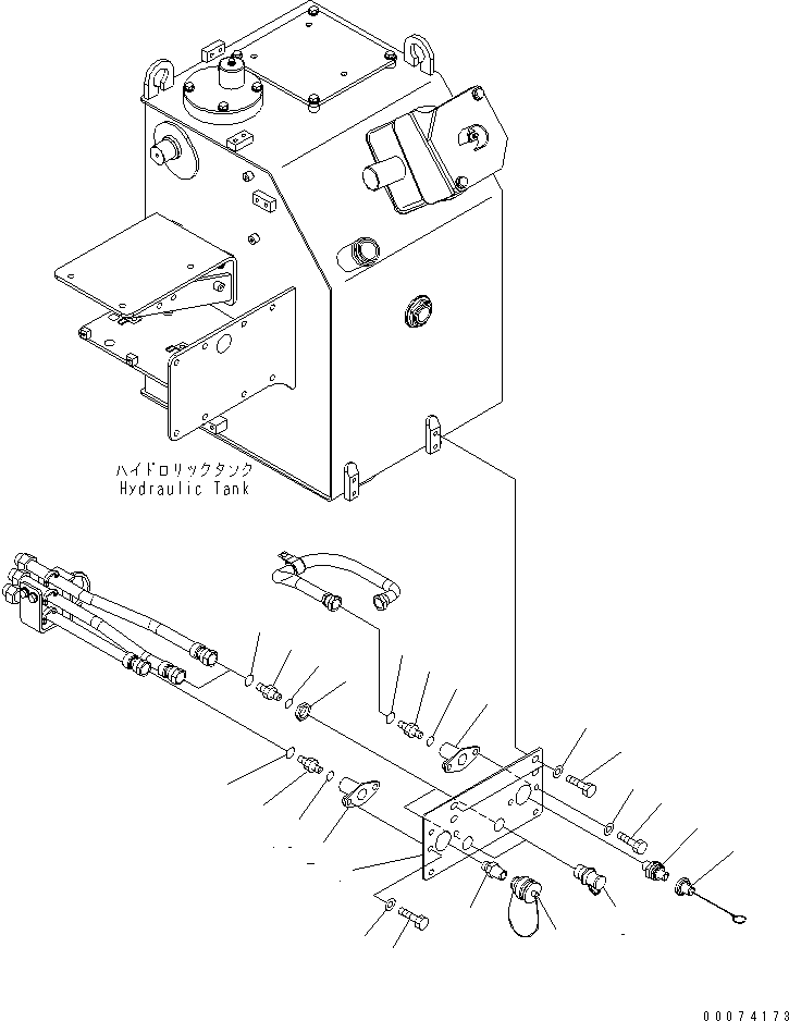 Komatsu parts book diagram for HD785-7 S/N 7001-8172: HYDRAULIC TANK (QUICK CHARGE) (1/2)(#7169-)
