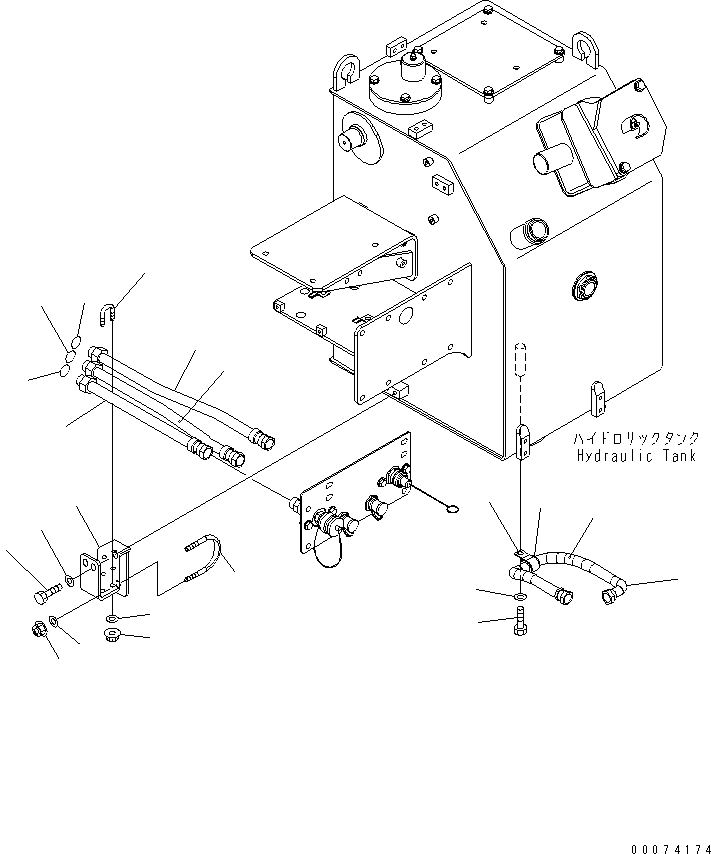 Komatsu parts book diagram for HD785-7 S/N 7001-8172: HYDRAULIC TANK (QUICK CHARGE) (2/2)(#7169-)
