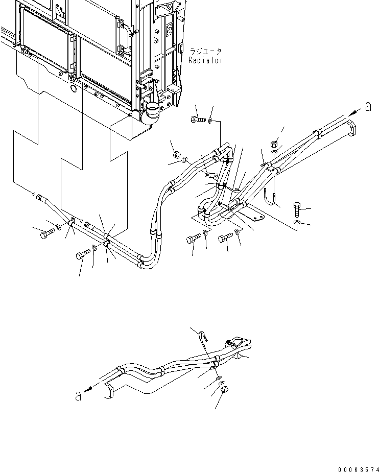 Komatsu parts book diagram for HD785-7 S/N 7001-8172: HYDRAULIC TANK (HOSE CLIP)(#7169-)