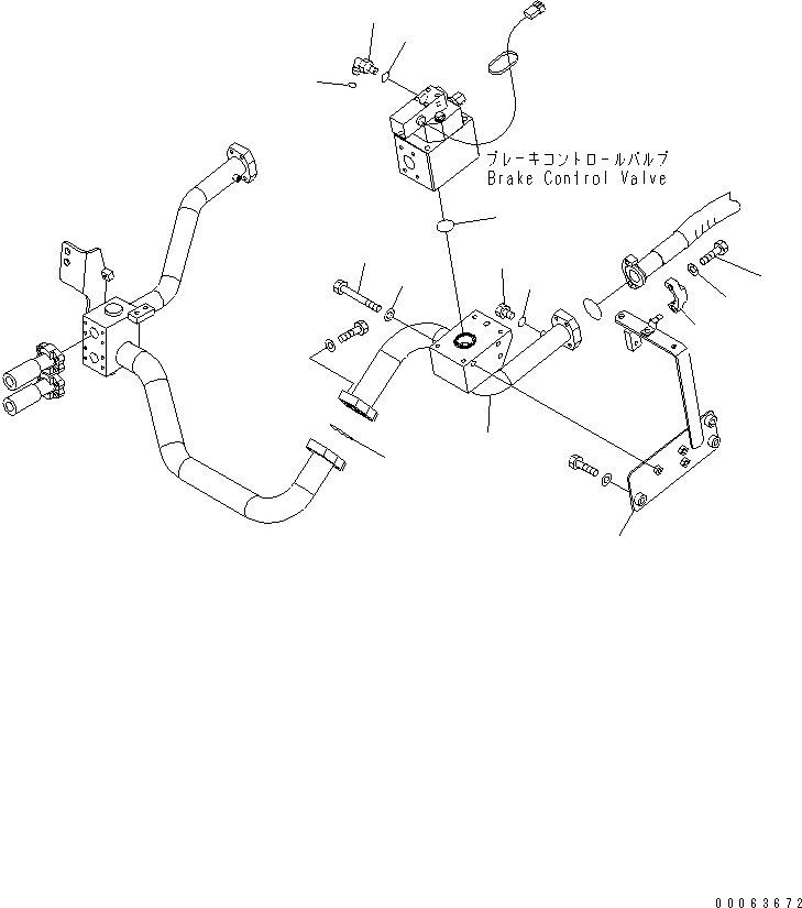 Komatsu parts book diagram for HD785-7 S/N 7001-8172: BRAKE CONTROL VALVE (BRAKCET)(#7169-)