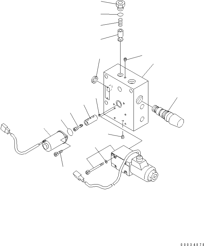 Komatsu parts book diagram for HD785-7 S/N 7001-8172: HYDRAULIC PIPING (EPC VALVE INNER PARTS)(#7169-7592)