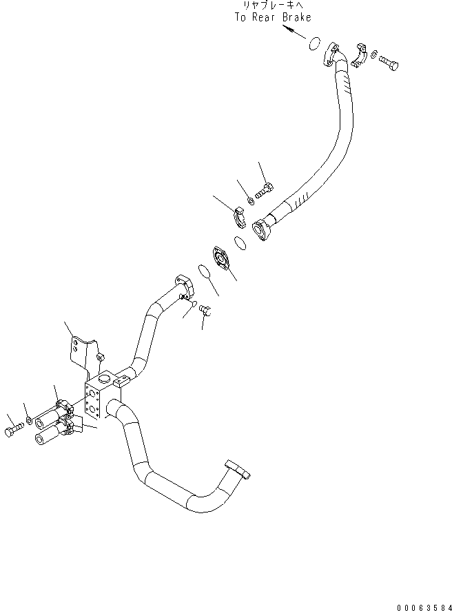 Komatsu parts book diagram for HD785-7 S/N 7001-8172: BRAKE COOLING OIL LINE (PUMP TO REAR BRAKE) (1/2)(#7169-)