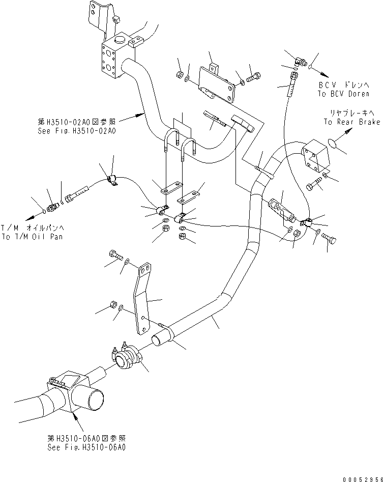 Komatsu parts book diagram for HD785-7 S/N 7001-8172: BRAKE COOLING OIL LINE (BRAKE CONTROL VALVE TO FILTER)(#7001-7168)