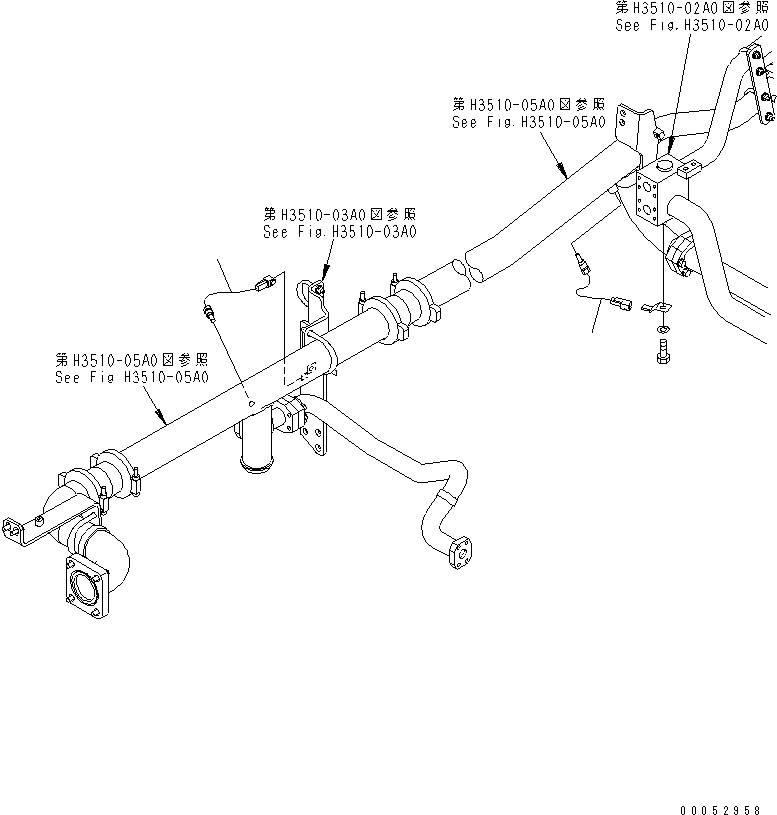 Komatsu parts book diagram for HD785-7 S/N 7001-8172: BRAKE COOLING OIL LINE (SENSOR)(#7001-7168)