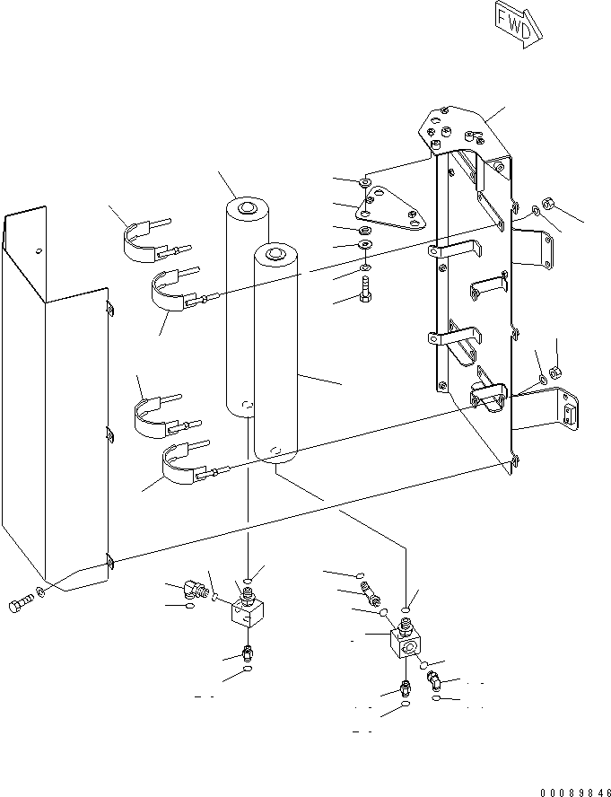Komatsu parts book diagram for HD785-7 S/N 7001-8172: ACCUMULATOR BOX (R.H.) (1/3)(#7440-)
