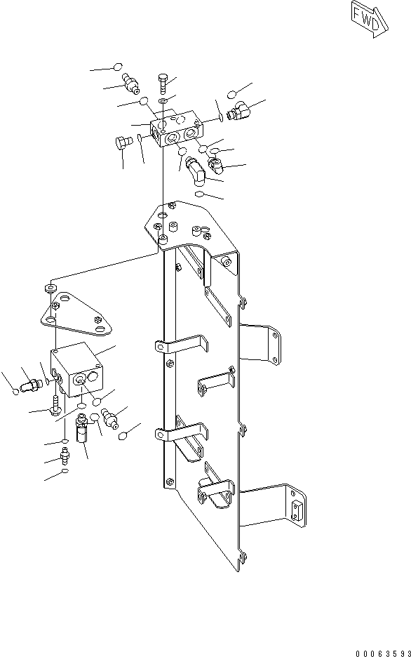 Komatsu parts book diagram for HD785-7 S/N 7001-8172: ACCUMULATOR BOX (R.H.) (2/3)(#7001-7409)