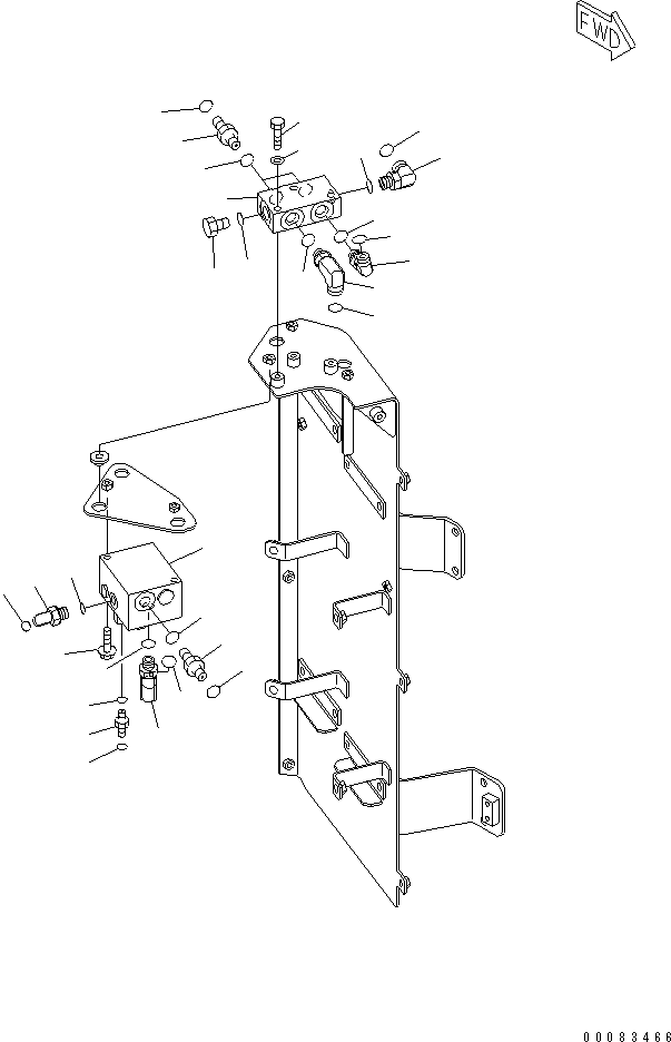 Komatsu parts book diagram for HD785-7 S/N 7001-8172: ACCUMULATOR BOX (R.H.) (2/3)(#7410-)