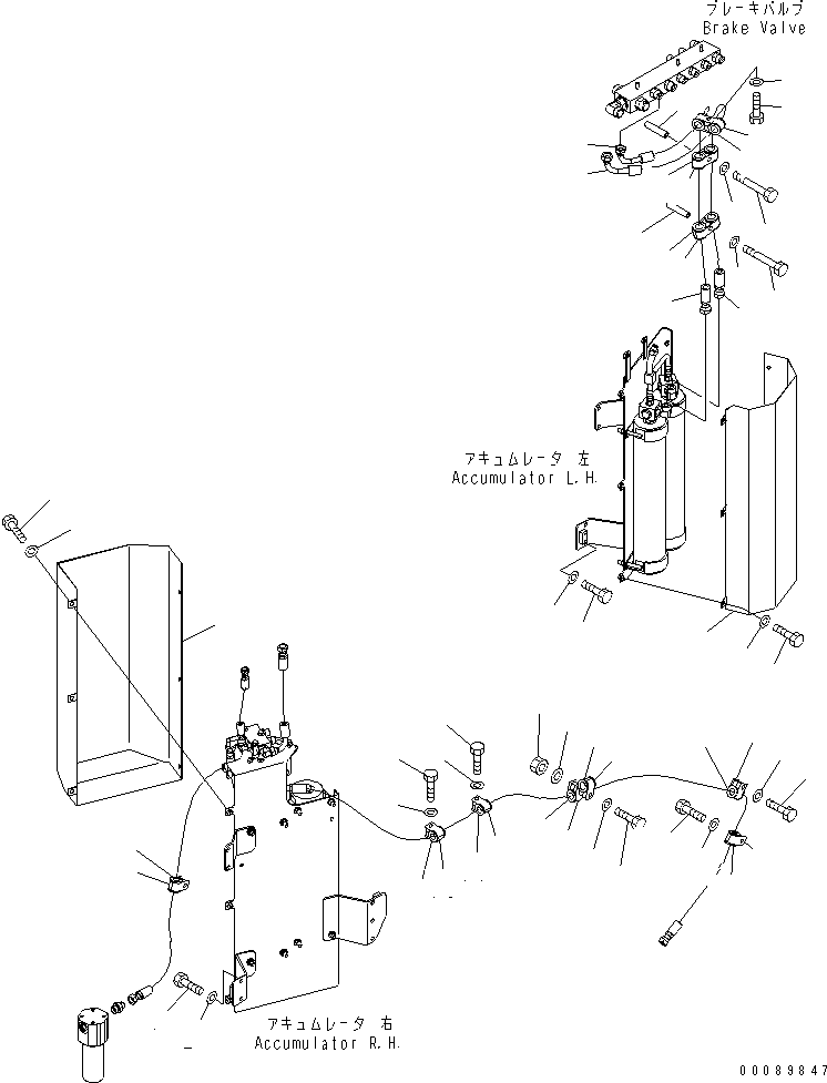 Komatsu parts book diagram for HD785-7 S/N 7001-8172: ACCUMULATOR MOUNTING PARTS(#7440-)