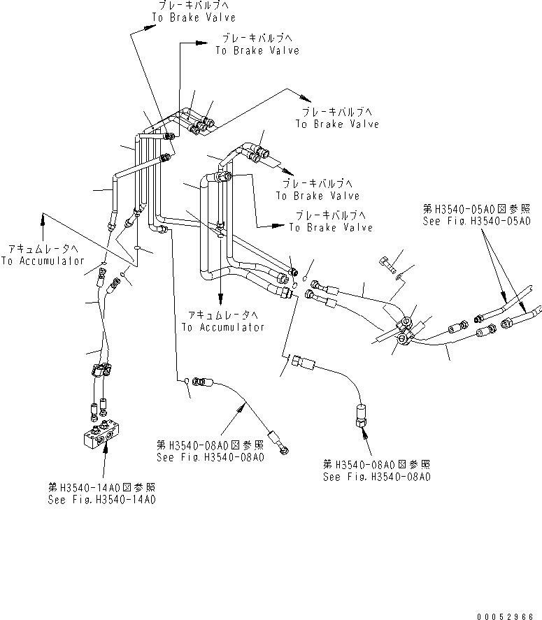 Komatsu parts book diagram for HD785-7 S/N 7001-8172: BRAKE PIPING (FRAME R.H. SIDE) (1/3)(#7001-7168)