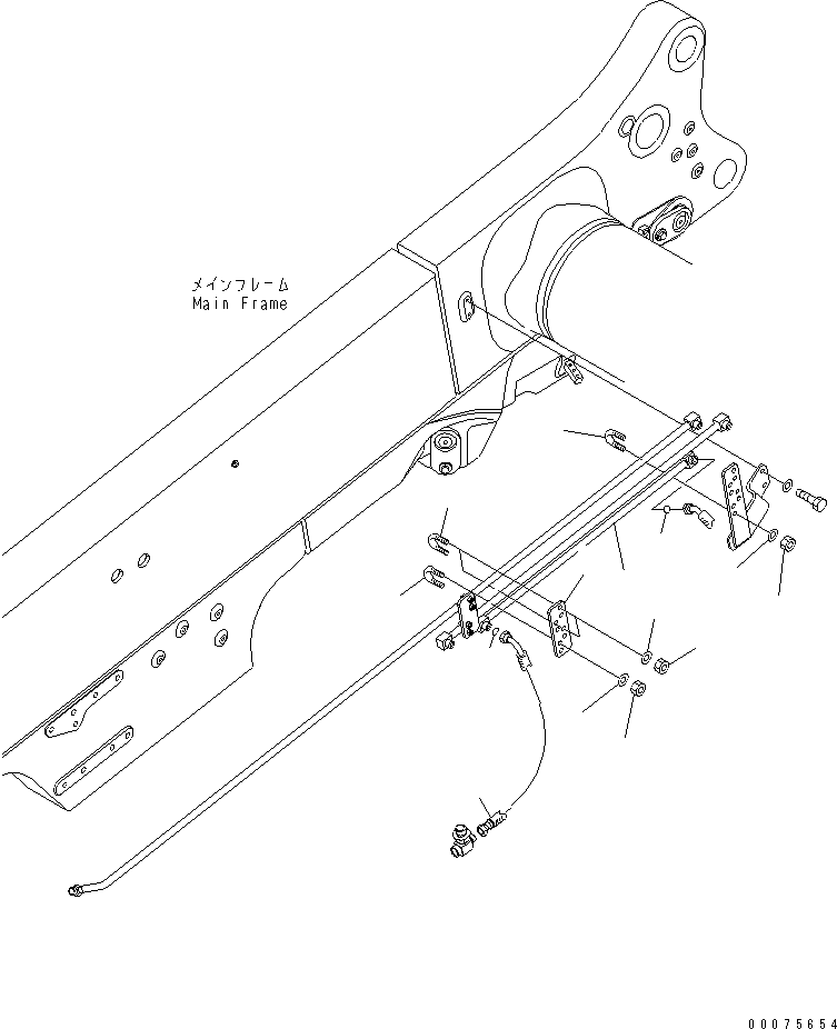 Komatsu parts book diagram for HD785-7 S/N 7001-8172: BRAKE PIPING (FRAME R.H. SIDE) (ABS)(#7169-)