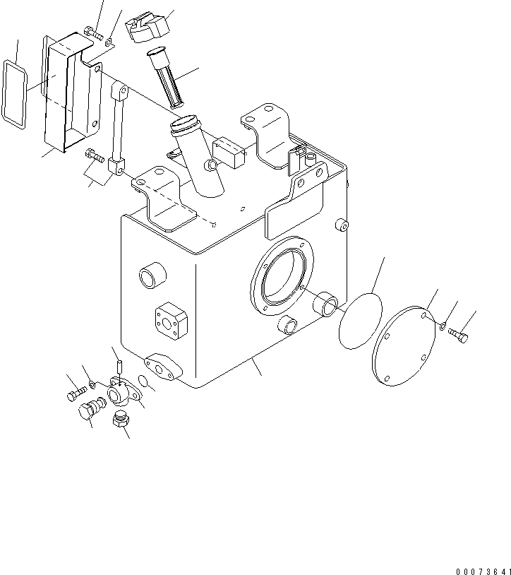 Komatsu parts book diagram for HD785-7 S/N 7001-8172: BRAKE PIPING (BRAKE SUB TANK) (TANK) (WITH VANDALISM PROTECTION)(#7169-)