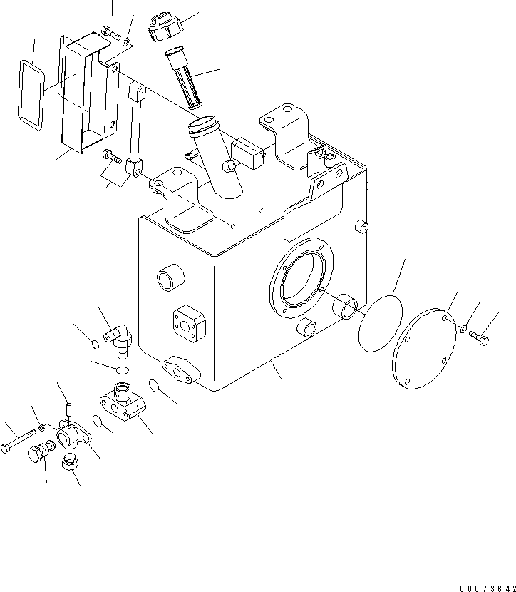 Komatsu parts book diagram for HD785-7 S/N 7001-8172: BRAKE PIPING (BRAKE SUB TANK) (TANK) (OIL QUICK CHARGE)(#7169-)