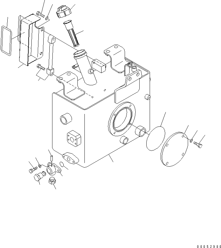 Komatsu parts book diagram for HD785-7 S/N 7001-8172: BRAKE PIPING (BRAKE SUB TANK) (TANK)(#7001-7168)
