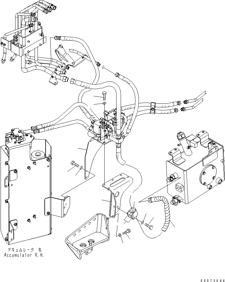 Komatsu parts book diagram for HD785-7 S/N 7001-8172: BRAKE PIPING (PROPORTIONAL VALVE LINE) (ARS AND ABS)(#7169-)