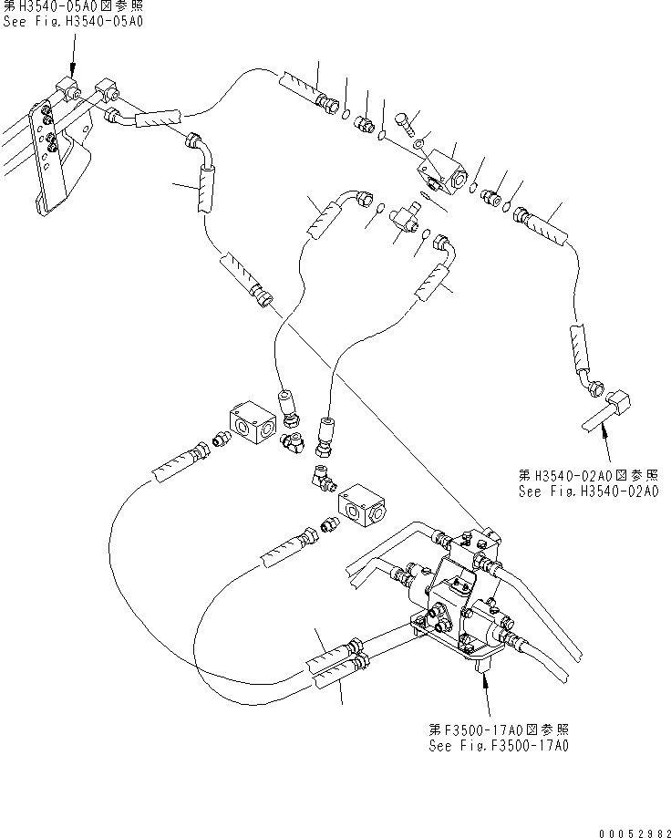 Komatsu parts book diagram for HD785-7 S/N 7001-8172: REAR BRAKE PIPING (FOR ASR)(#7001-7168)
