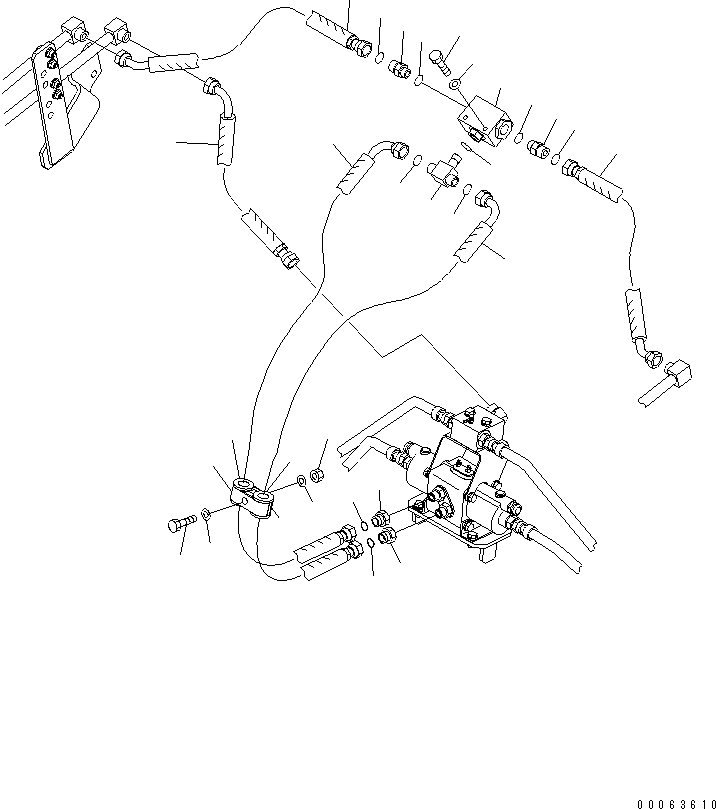 Komatsu parts book diagram for HD785-7 S/N 7001-8172: REAR BRAKE PIPING(#7169-)