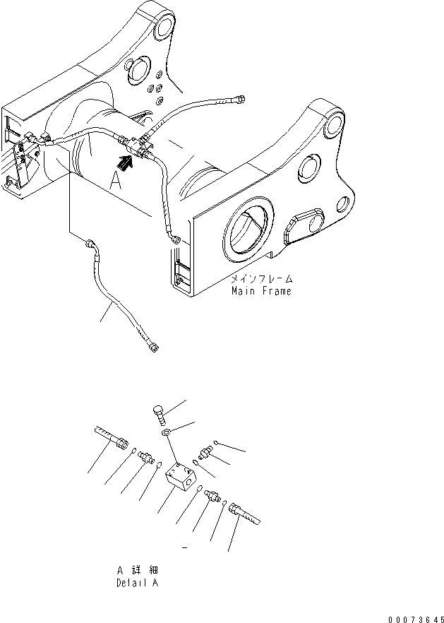 Komatsu parts book diagram for HD785-7 S/N 7001-8172: REAR BRAKE PIPING (ABS)(#7169-)