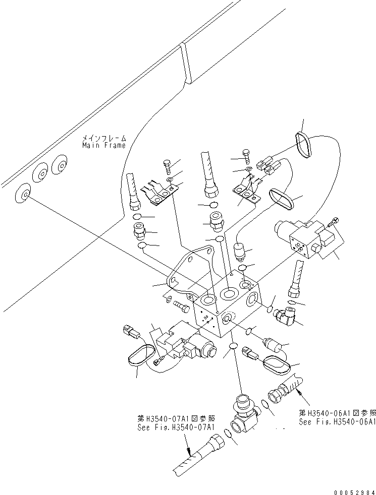 Komatsu parts book diagram for HD785-7 S/N 7001-8172: BRAKE PIPING (PARKING BRAKE VALVE) (INNER PARTS) (FOR ASR)(#7001-7168)
